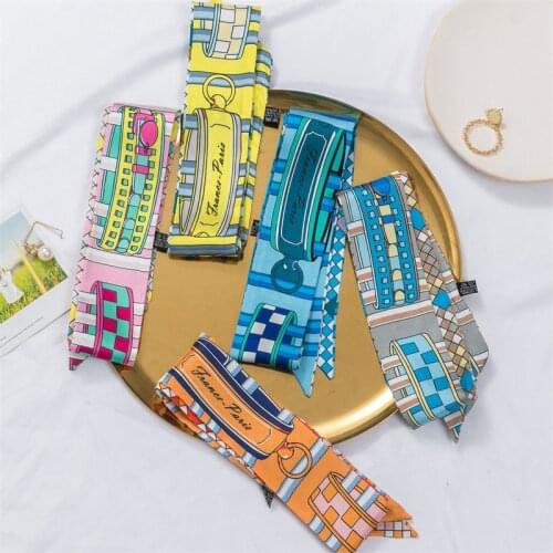 New Bag Scarf Women Luxury Brand Girl Headscarf Hair Band Accessories For Bag Handle Ribbon Headband Foulard Femme Silk Shawls