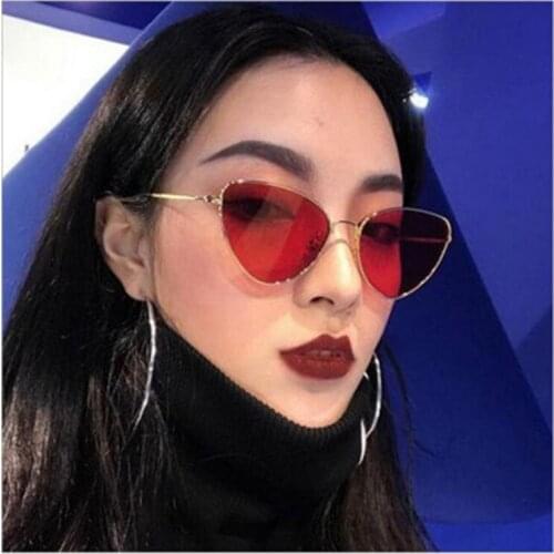 Beautyeye Sunglasses Women Cat Eye Tinted Color Lens Vintage Shaped Sun Glasses Women Eyewear UV400 Luxe Red Female Sunglasses