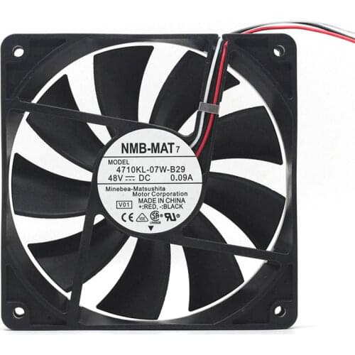 Original NMB-MAT7 4710KL-07W-B29 48V 0.09A 12025 12CM inverter three-wire cooling fan