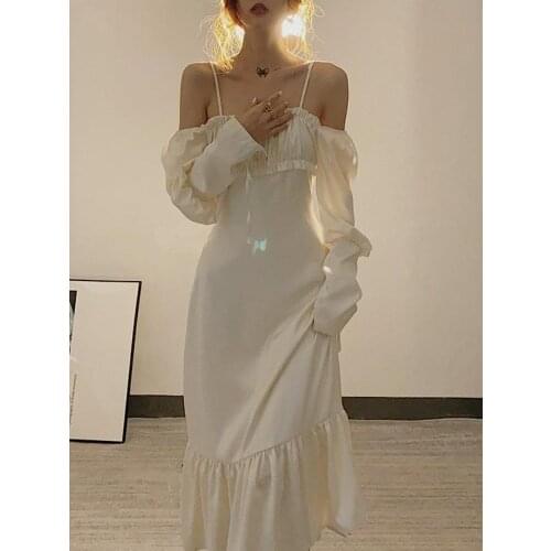 Shoulder Dress 2021 Summer Valentines Day Elegant Dress Birthday Dress Advanced Holiday Girl Beach Dress