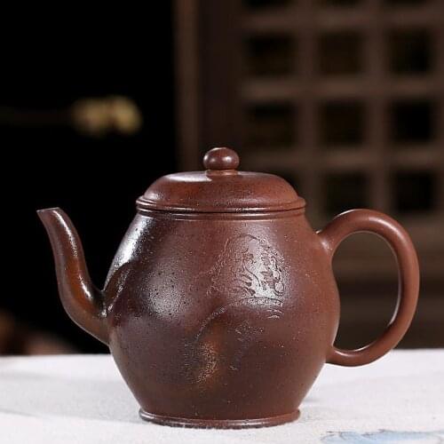 Yixing authentic purple sand mine mud pot 220cc famous all hand made Limited collection tea table treasures