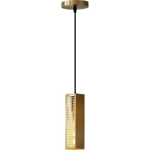 All-copper Single-headed Hollow Gold Pendant Lights Bedroom Modern Luxury Restaurant Bar Lamp Mirror Headlight Hanging Lights