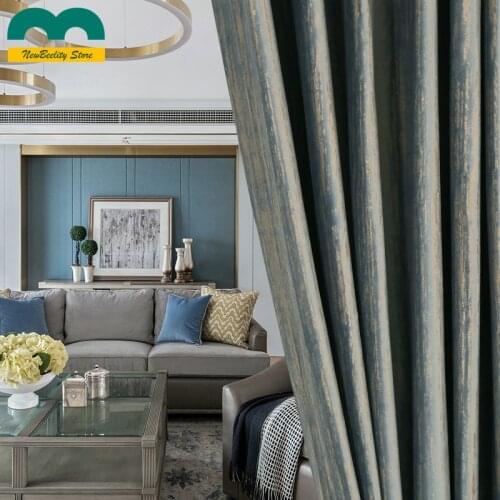 Nordic Luxury Bronzing Jacquard Gray Velvet Textured Curtains for Living Room Dining Room Bedroom Classical Curtains Custom