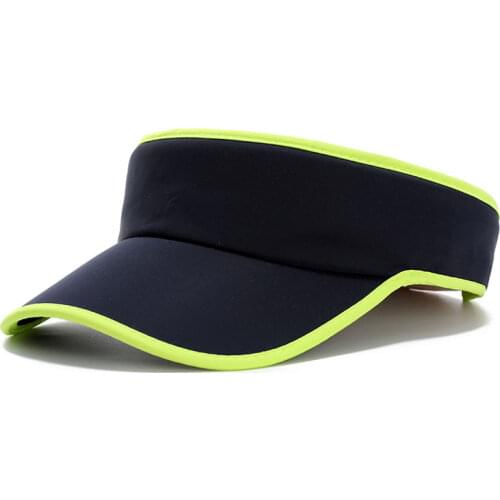 Polyester Sports Sun Visor Cap with Stripe Trim Adult Men Womens Golf Sun Visor Hat Runner Hat Jogging Cycling Tennis Hiking
