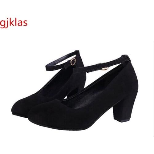 Kitten Heels Woman Pumps Suede Round Toe Shoes Chunky Heels Fashion Red Black Pink Women Shoes Elegant Comfy Ladies Dress Shoes