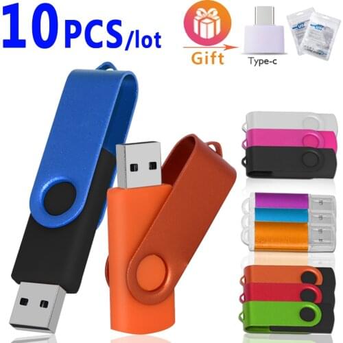 10pcs/lot usb flash drive 128GB 64GB 32GB 16GB pen drive pendrive waterproof metal silver u disk memoria cel usb stick free logo
