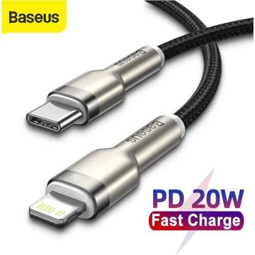 Baseus PD 20W USB C Cable For iPhone 12 Mini 11 Pro Max Xr Xs Fast Charging Charger Cable For Macbook iPad Type-C Data Wire Cord