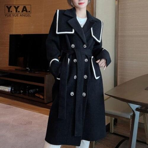 YueYueAngel Womens Black Coats