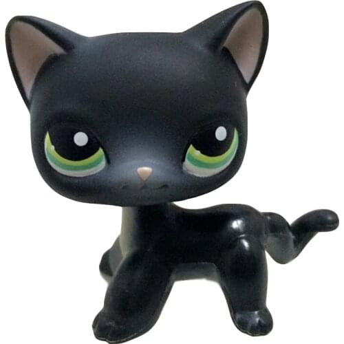 Pet Shop Lps Toy Standing Anime Figure Rare Short Hair Cat Egyptian Grey Blue Eyes Old Original Animal Collection Kids Gift Toys