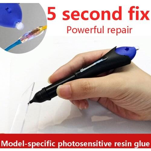 1/2pcs Fix Pen Welding 5 Second Quick Fix UV Light Repair Glue Pen Compound of Super Powered Liquid Plastic Dip Welding Tool Kit