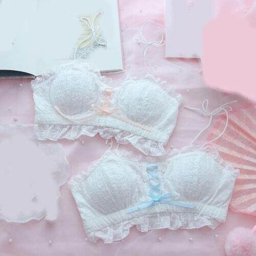 1 set Japanese Style Girls Retro Cotton Bra Underpant Suit Kawaii Sweet Underwear Women Girl Christmas Gift Hot