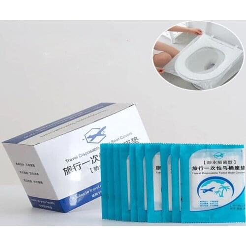 100pcs Disposable Paper Toilet Seat Cover Camping Loo wc Bacteria-proof cover For Travel/Camping Bathroom Toilet Paper Pad