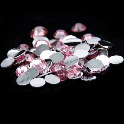 2MM 3MM 4MM 5MM 6MM Bling Pink Color Non HotFix Resin Rhinestones Flatback Resin Stones no Glue for Arts Decoration