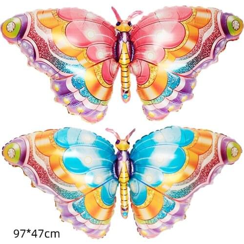 2Pcs Colorful Butterfly Foil Balloons Large Animal Balloon Christmas New Year Decorations Animal Helium Globos Kids Girl Toys