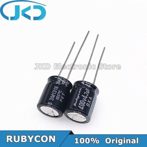 20pcs RUBYCON 4.7UF 400V 10*12.5mm BXA/CFX Series 105℃ 4.7UF400V 400V4.7UF 10x12.5mm Aluminum Electrolytic Capacitor