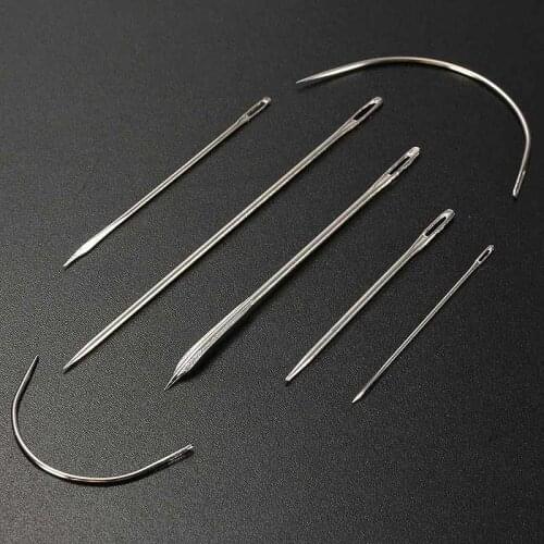 7pcs Upholstery Carpet Leather Canvas Repair Curved Hand Sewing Needles Kit RERI889