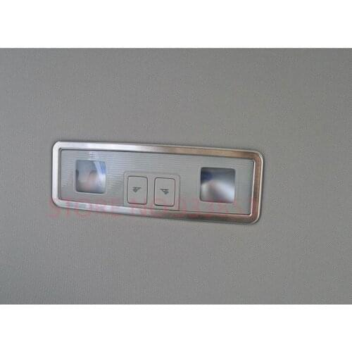 Stainless Steel Car rear reading lamp/roof light decoration frame sticker trim For VW Golf 7 MK7 2014 2015
