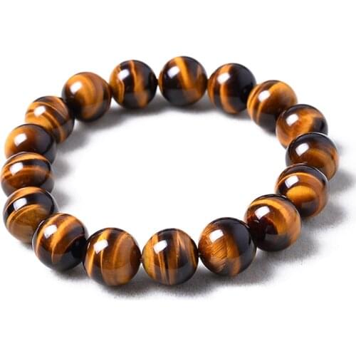 Fashion 20mm Tiger Eye Bracelets Men 5A Nature Beads Bracelets for Women Natural Stone Braslet For Man Handmade Jewelry Pulseras