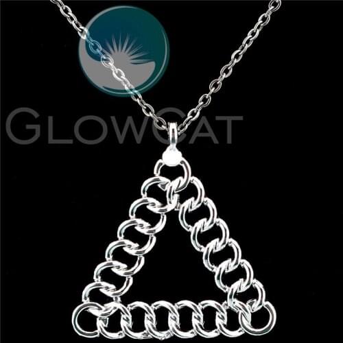 New Triangle Link Chain Pendant Necklace Women Girl Collar Choker Statement Necklace 45cm Chains