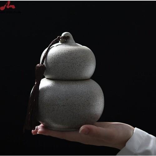 Tea Set Ceramic Tea Caddies Gourd Tea Canisters Chinese Kung Fu Tea Accessories Storage Tea