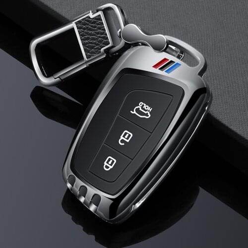 Zinc Car Key Fob Cover Case For Hyundai Grand Santa Fe IX45 2013 2014 2015 2016 Genesis Equus Azera Soloaris ix35 Accent Elantra