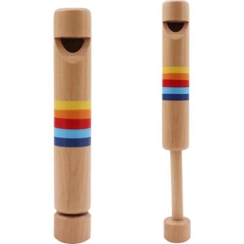 Musical Instrument Toy Baby Kid Colorful Wooden Whistles Sliding Piccolo Developmental Music Educational Children Gift