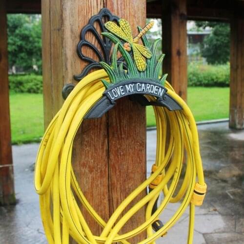 European Vintage Color Dragonfly Flying In The Bushes Love My Garden Design Home Decor Cast Iron Wall Mounted Water Pipe Holder