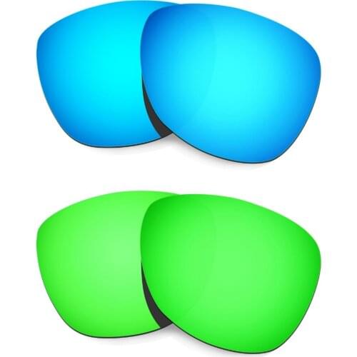 HKUCO For Frogskins Sunglasses 2 Pairs Polarized Replacement Lenses Blue&Green Increase Clarity