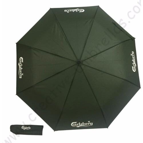 Customized mass cargo Oem Ex-factory three fold manual windproof wine promotion umbrellas anti-rust advertising beer parasol