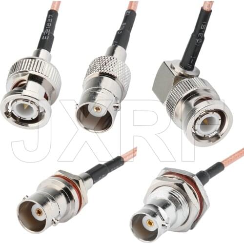 JXRF Coaxial Cables BNC Male Plug Female To BNC Male Plug female bulkhead Right angle RG316 Pigtail Cable assembly Jumper Cable