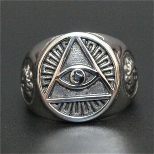 Support Dropship Size 7-14 Eye Ring 316L Stainless Steel Top Quality Fashion Punk New Ring