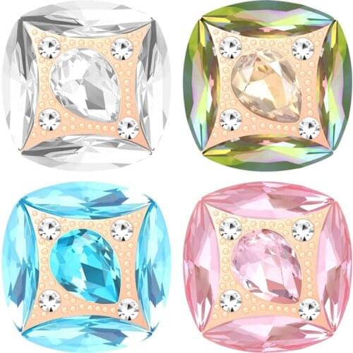 KZ3634 New Beauty Square Drop Rhinestone Fashion 18mm snap buttons fit 18mm snap bracelet snap jewelry wholesale