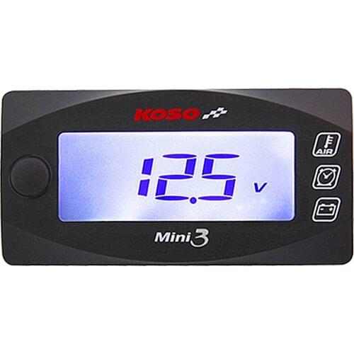 Mini LED Display Meter KOSO MINI 3 Digital For Racing and Scooter (Air Temp+Time+Voltmeter)