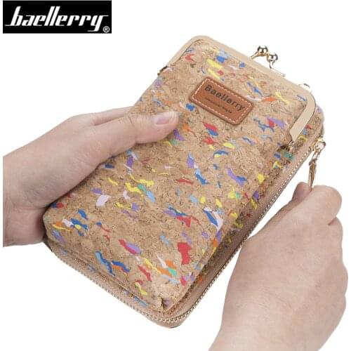 Fashion Women Messenger Bag Female Long Wallet Lady Clutch Purse Zipper Phone Pocket Mini Print Chain Cartera