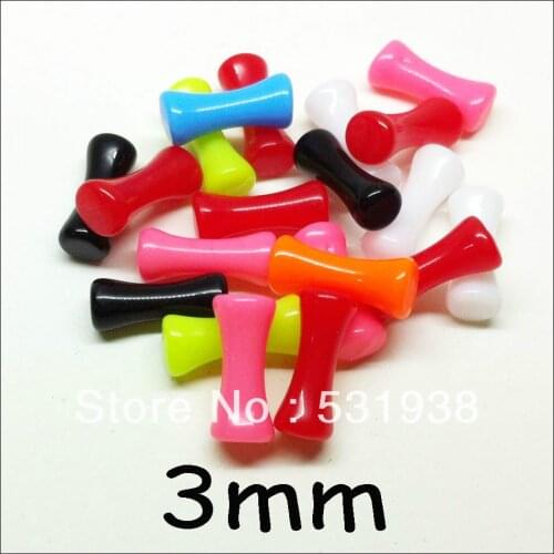 Free shipping fashion acrylic plastic 3mm small bone ear tunnels earlet ear stretching mixed color ear gauge piercing earlet