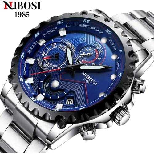 NIBOSI 2021 Men Watch Big Dial Sports Watches Mens Fashion Army Watch Men Military Clock Quartz Wristwatch Relogio Masculino