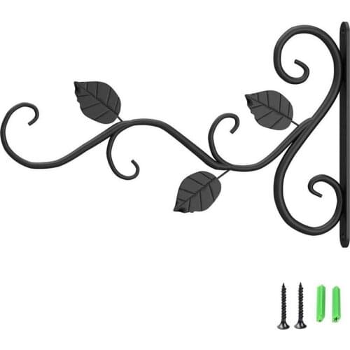 Wall Hanging Basket Bracket Plant Flower Pot Wrought Iron Hanging Hook Rack Outdoor Balcony Hooks Flower Pots Bird Feeder