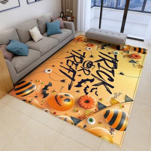 Halloween non-slip carpet witch pattern flannel carpet living room bedroom kitchen door felt carpet party decoration multi-size