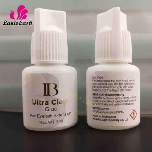 Original 10 Bottles Korea IB Ibeauty Ultra Clear Glue Fast Drying 2-3s long last 5 weeks Eyelash Extensions Glue White Cap 5ml