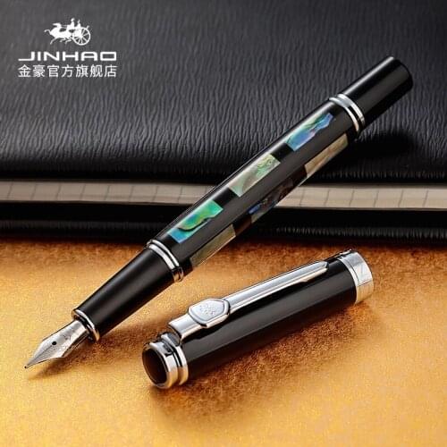 JINHAO 8802 Shell High Quality Fountain Pen Beautiful Ink Pen Converter Filler Fine Nib Stationery Office School Writing Pens