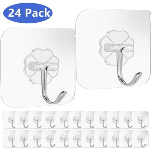 Self Adhesive Door Wall Hangers Hook Suction Heavy Load Rack Cup Sucker for Kitchen Bathroom Transparent Strong Hooks
