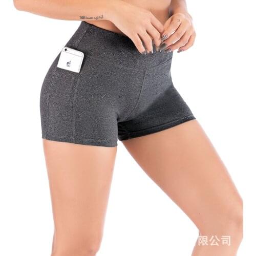 Sexy Women Fitness Workout Shorts Tight Shorts Yoga Shorts High Elastic Mobile Phone Pocket Yoga Clothes Womens Hip Yoga Pants