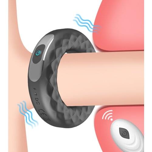 Silicagel Vibrating Cock Ring Erection Lock Ring Super Powerful USB Rechargeable Penis Ring Delay Ejaculation For Men Sex Toy