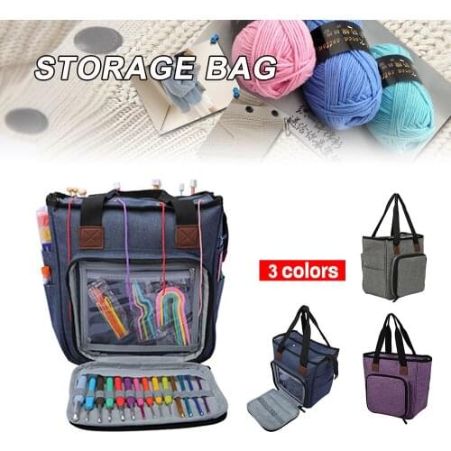 Portable Knitting Bag Wool Crochet Hooks Thread Yarn Storage Bag Sewing Needles Organizer Sewing Accessories 2