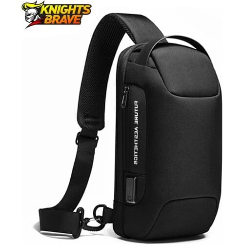 Motorcycle Bag Waterproof USB Oxford Crossbody Bag Anti-theft Shoulder Sling Bag Multifunction Short Travel Messenger Chest Pack