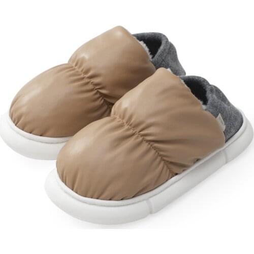 New Waterproof Non-Slip Home Slippers Winter Warm Home Women Indoor Cotton Ladies Soft Slippers Memory Foam Couples Shoes hy782
