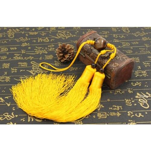 Tai Chi Or Kung Fu Sword Tassel Martial Arts Sword Tassel Brown Bead Yellow Color