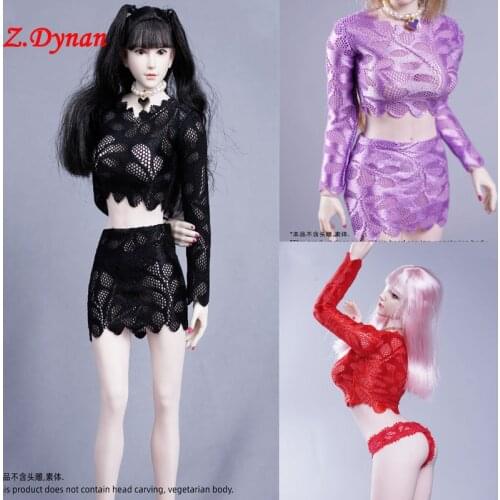 IN STOCK SA019 1/6 womens 3 color Perspective outfit High Bounce Wrap Chest hip skirt Short Skirt For Mostly 12 inch doll