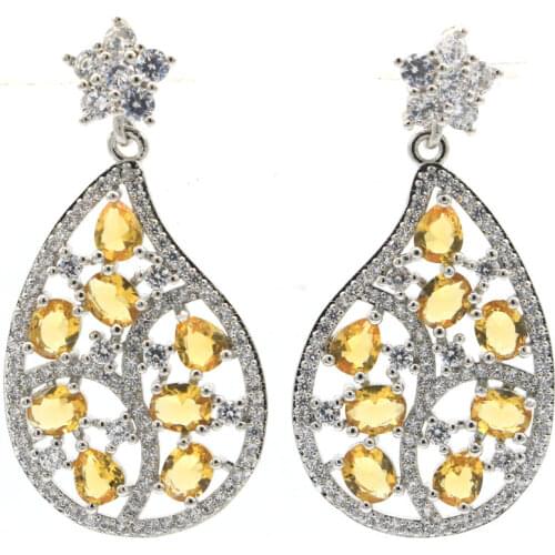 18x8mm Highly Recommend Created Peridot Iolite CZ for Women Silver Earrings Drop Shipping