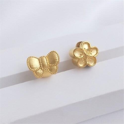 Vietnam strong protect color sand-gold bow between beads peach blossom big hole bead diy small fairy bracelet beaded accessories